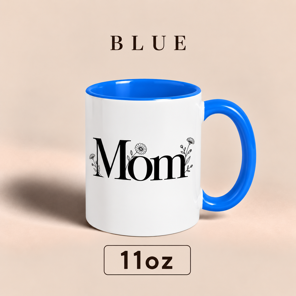 Personalized Mom Mug with Floral Design, Custom Mom Title Mug, Mother’s Day Gift for Mom
