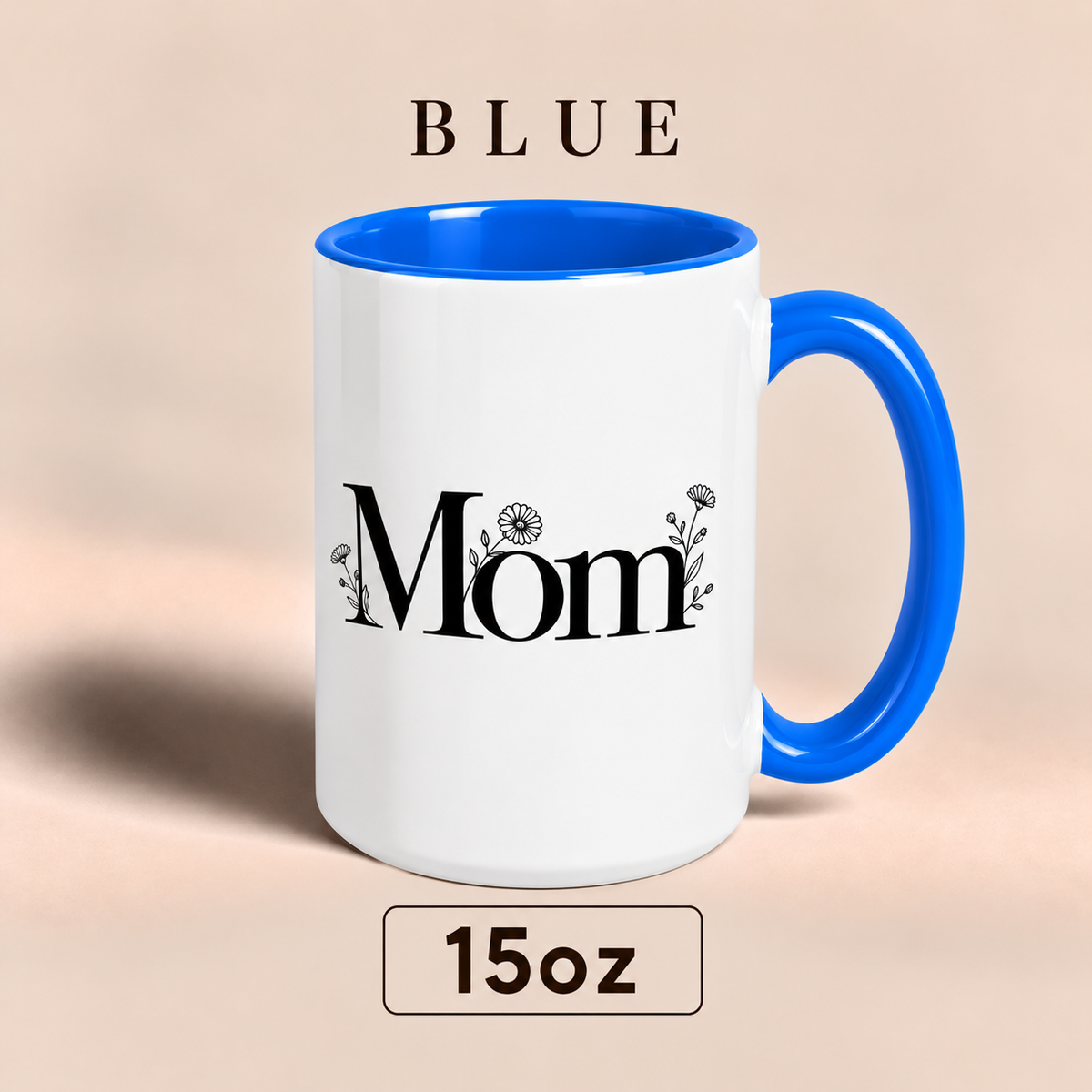Personalized Mom Mug with Floral Design, Custom Mom Title Mug, Mother’s Day Gift for Mom