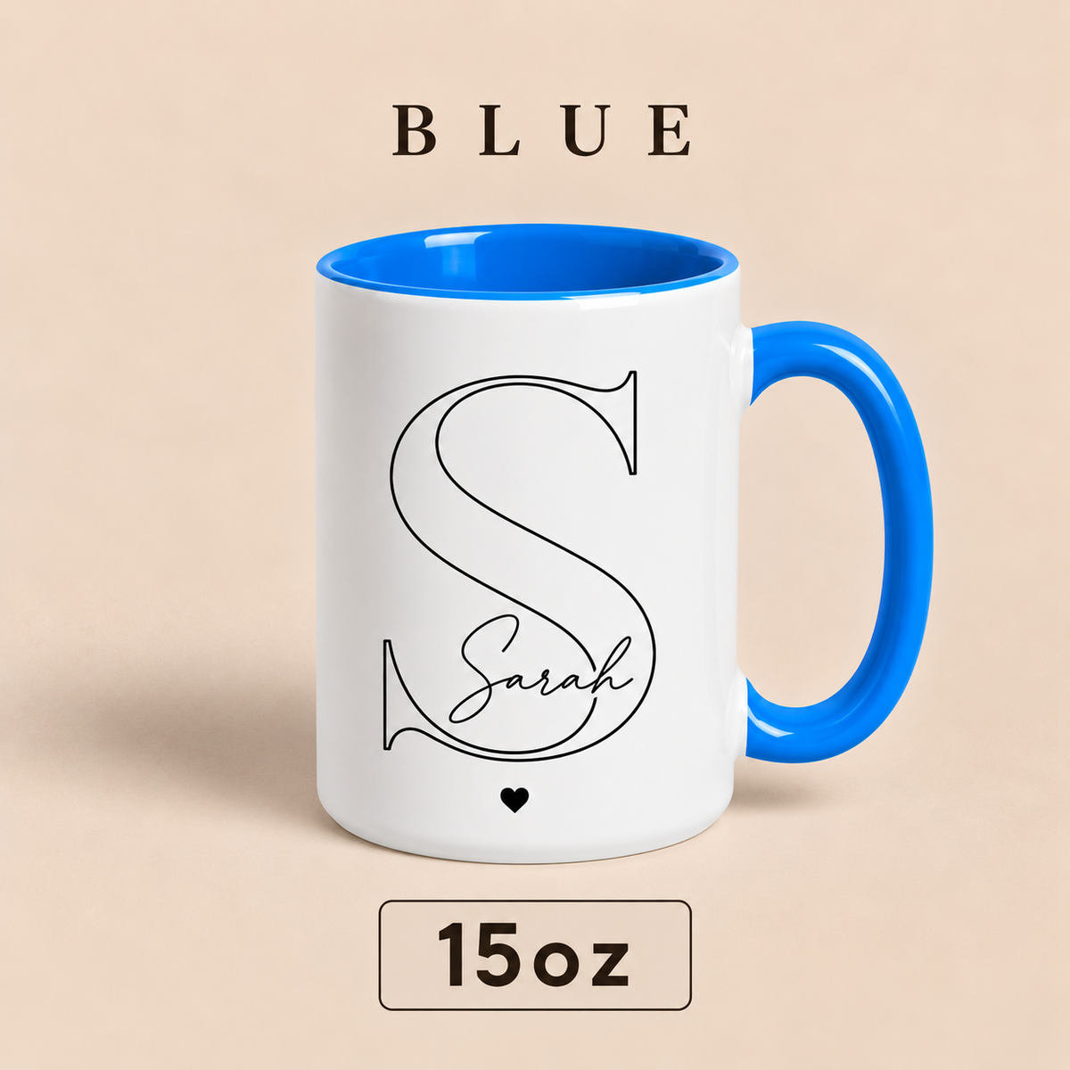 Personalized Initial Mug with Name, Custom Monogram Mug, Personalized Gift for Her