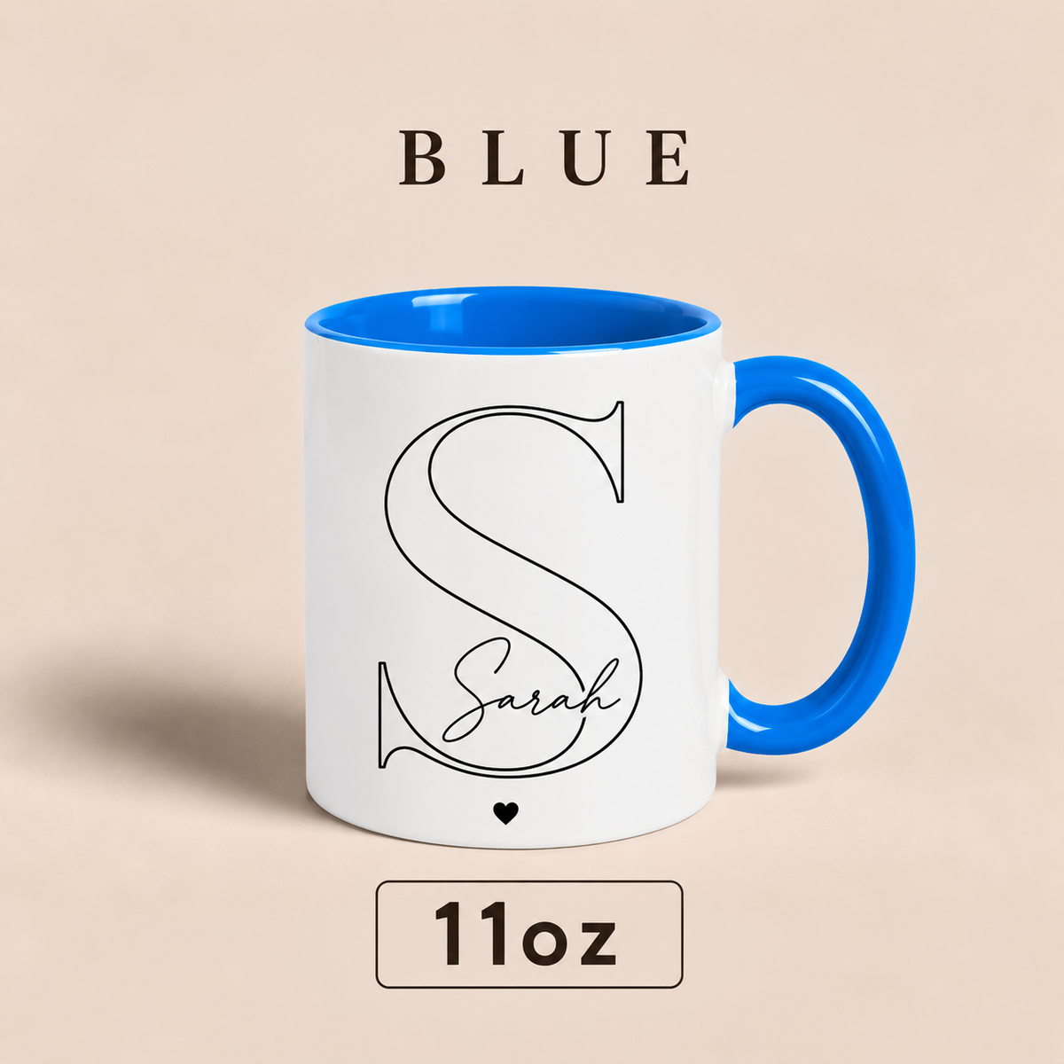 Personalized Initial Mug with Name, Custom Monogram Mug, Personalized Gift for Her