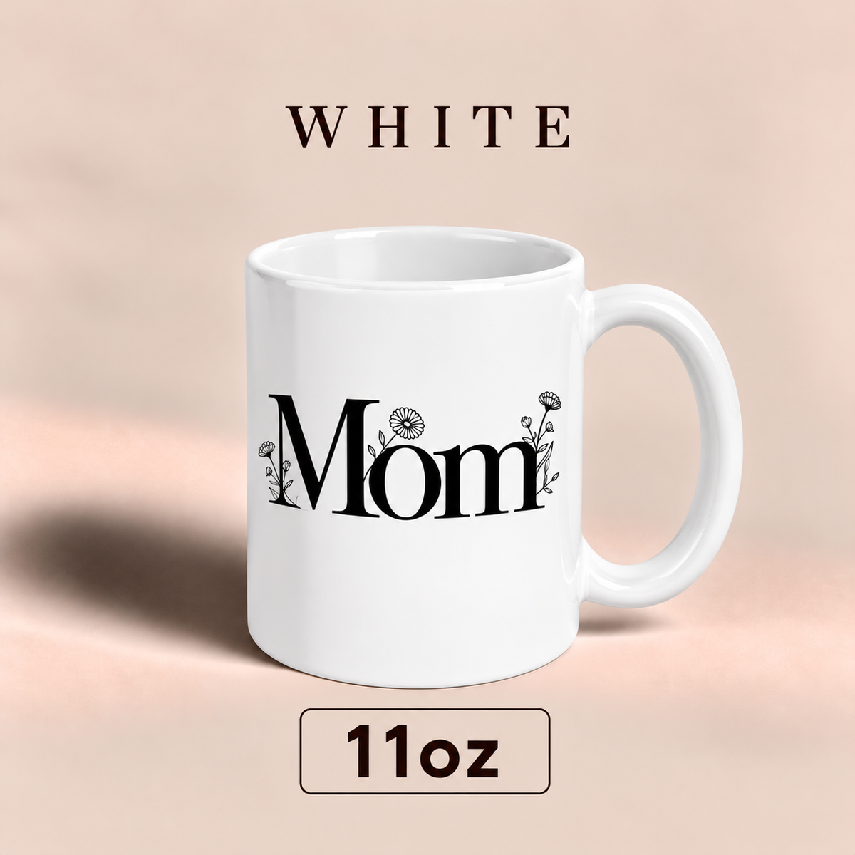 Personalized Mom Mug with Floral Design, Custom Mom Title Mug, Mother’s Day Gift for Mom
