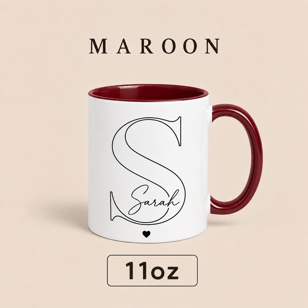 Personalized Initial Mug with Name, Custom Monogram Mug, Personalized Gift for Her