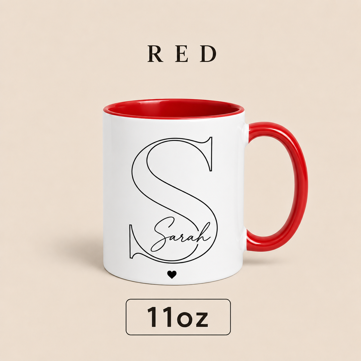 Personalized Initial Mug with Name, Custom Monogram Mug, Personalized Gift for Her
