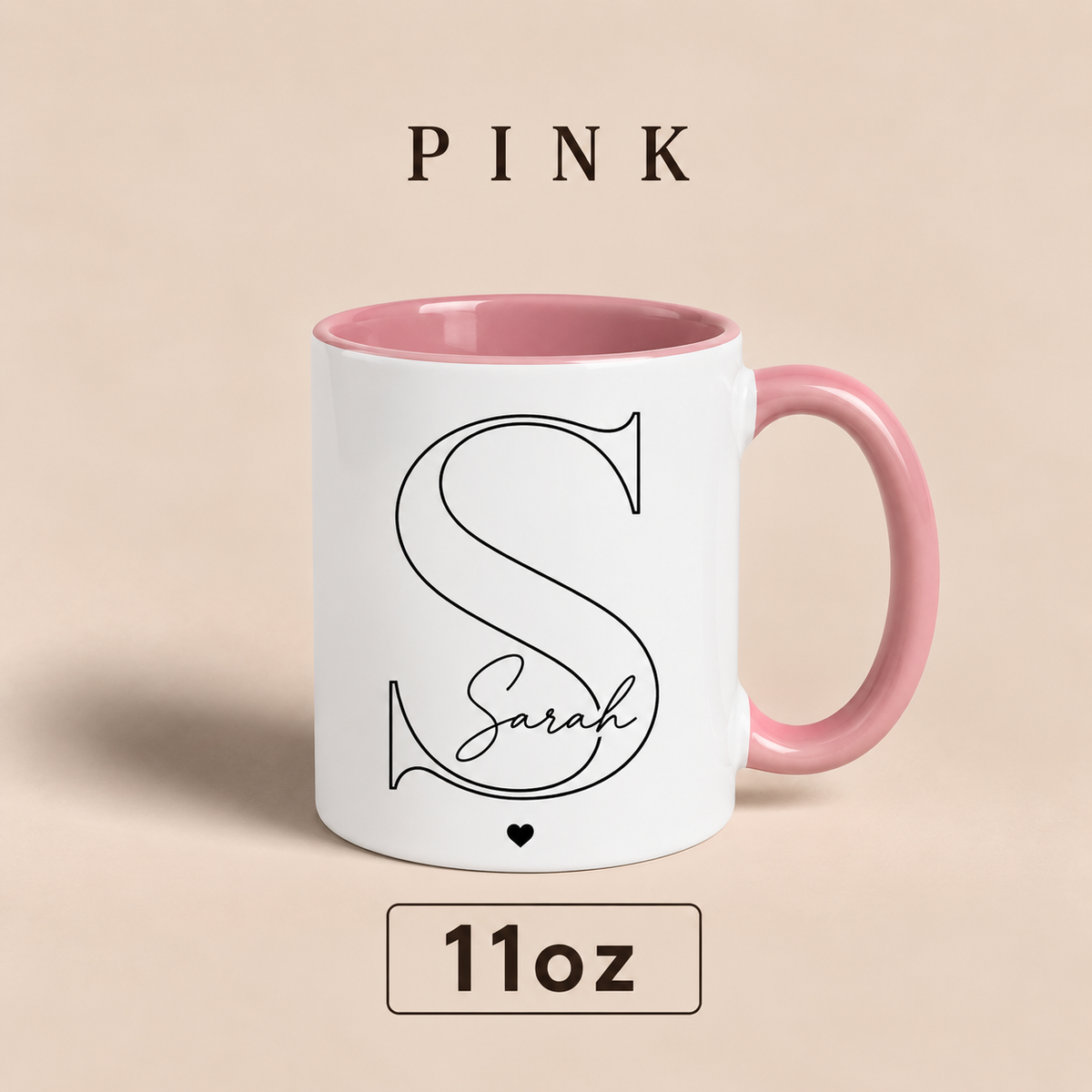 Personalized Initial Mug with Name, Custom Monogram Mug, Personalized Gift for Her