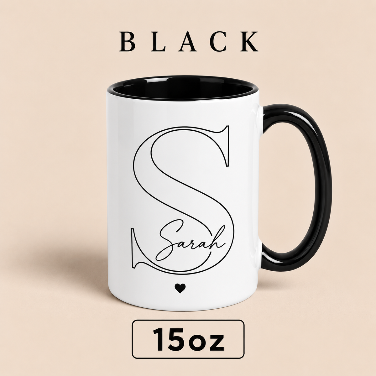 Personalized Initial Mug with Name, Custom Monogram Mug, Personalized Gift for Her