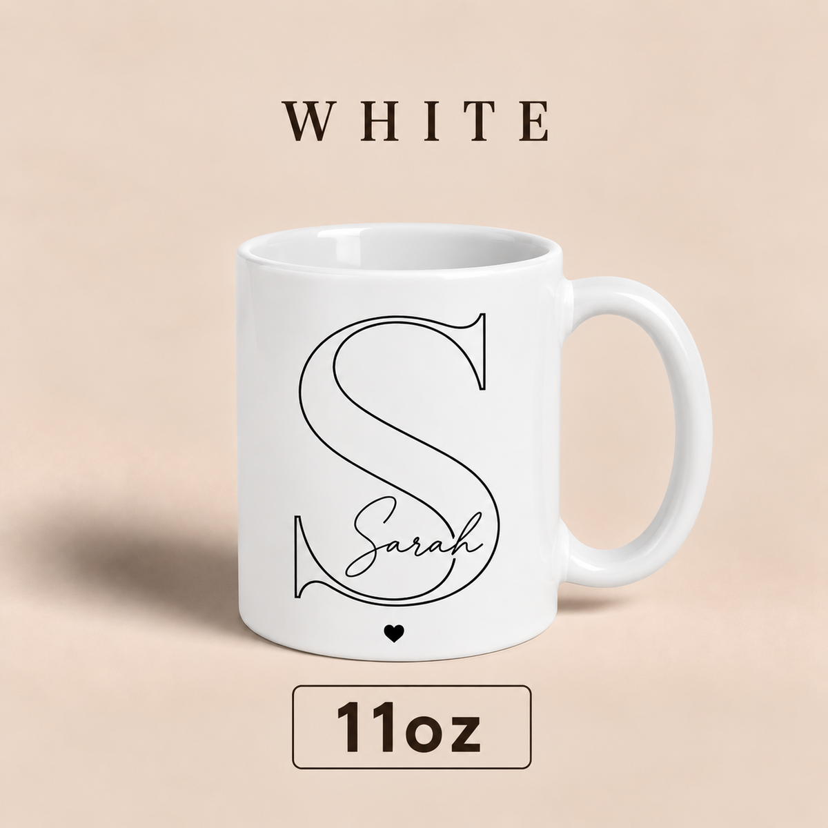 Personalized Initial Mug with Name, Custom Monogram Mug, Personalized Gift for Her