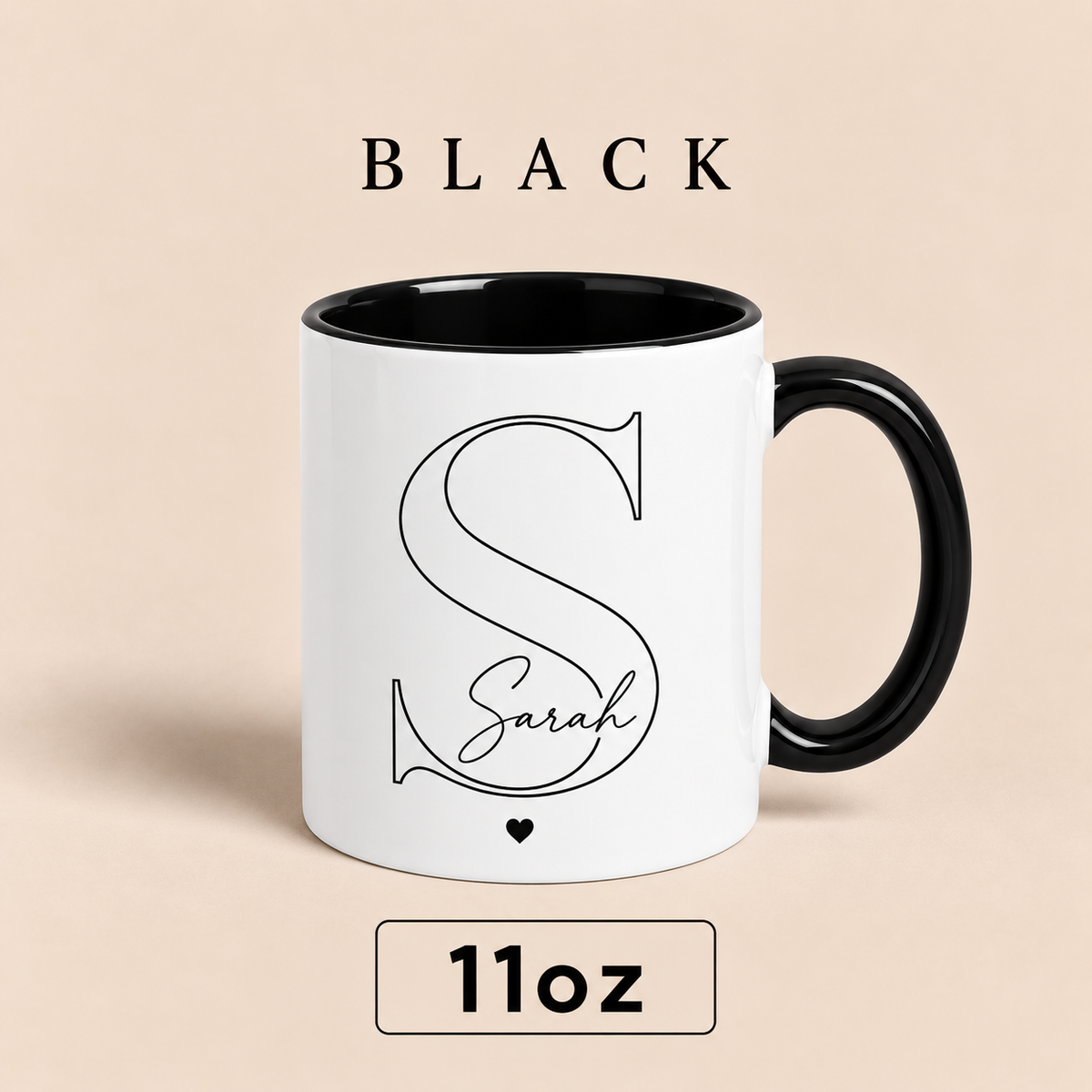 Personalized Initial Mug with Name, Custom Monogram Mug, Personalized Gift for Her