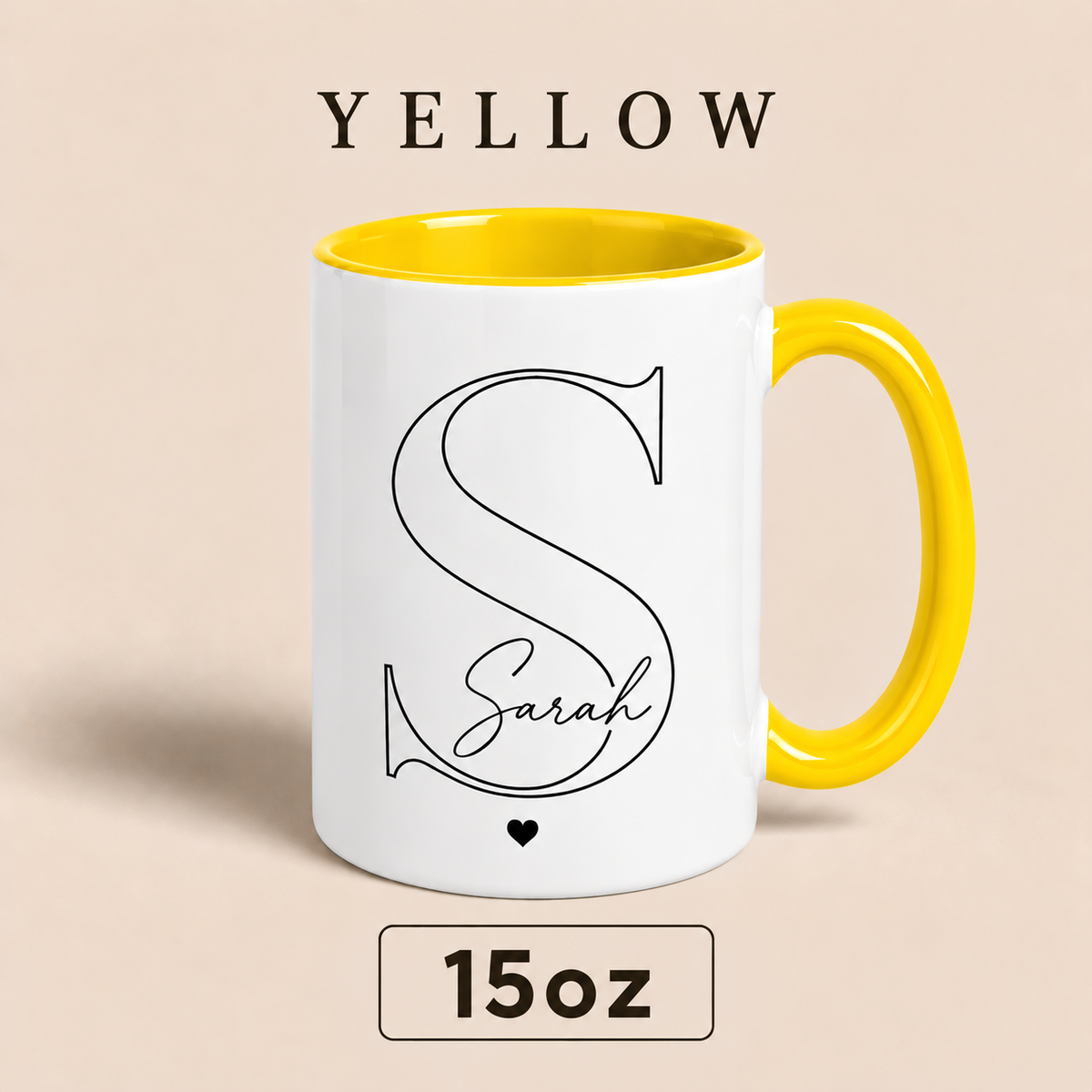 Personalized Initial Mug with Name, Custom Monogram Mug, Personalized Gift for Her