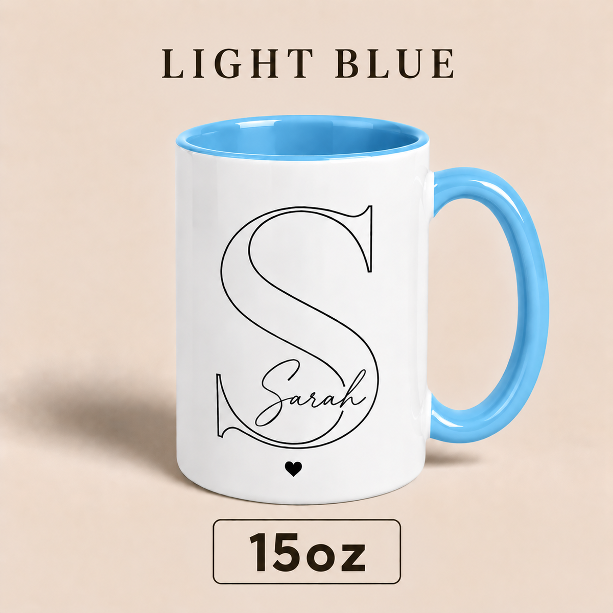 Personalized Initial Mug with Name, Custom Monogram Mug, Personalized Gift for Her