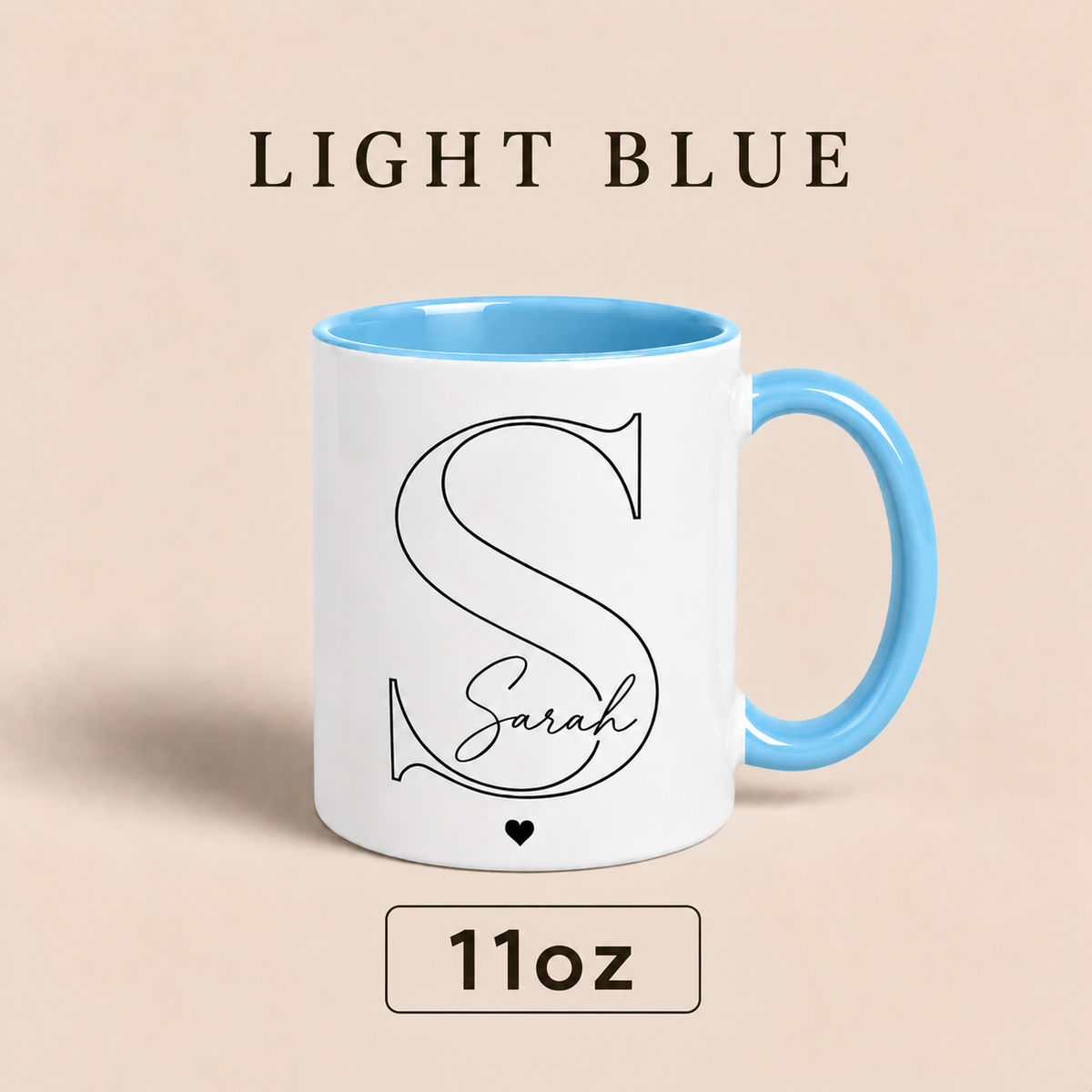 Personalized Initial Mug with Name, Custom Monogram Mug, Personalized Gift for Her