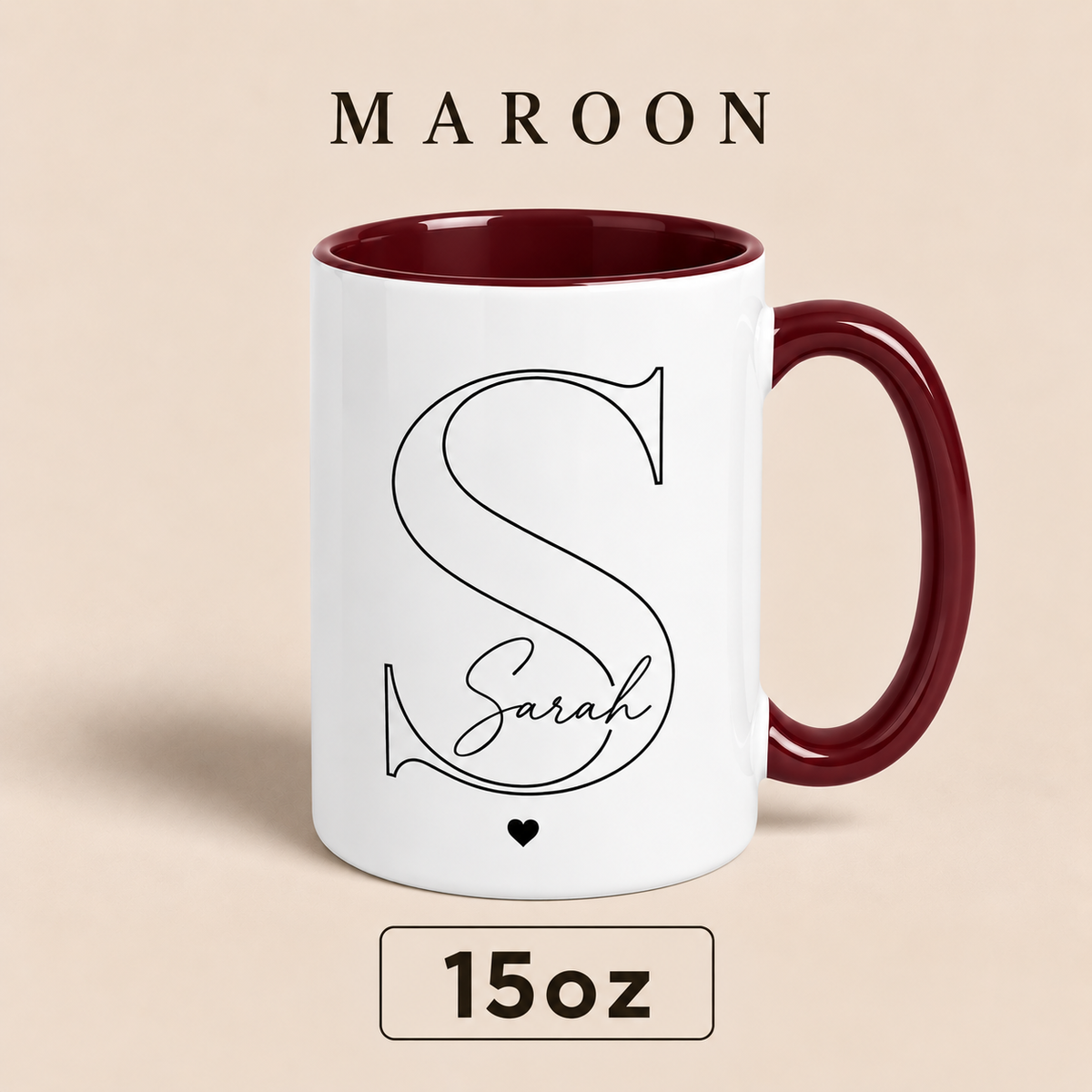 Personalized Initial Mug with Name, Custom Monogram Mug, Personalized Gift for Her