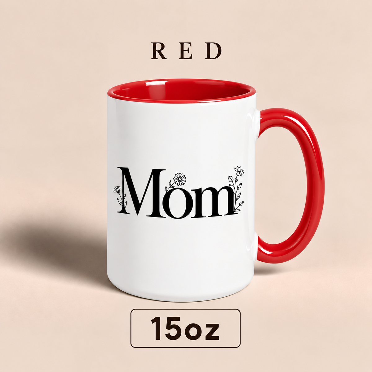 Personalized Mom Mug with Floral Design, Custom Mom Title Mug, Mother’s Day Gift for Mom