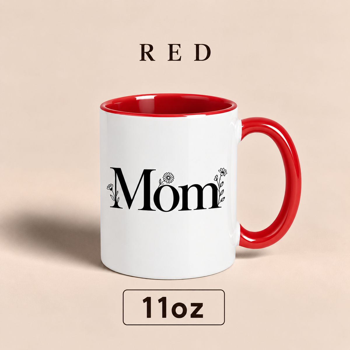 Personalized Mom Mug with Floral Design, Custom Mom Title Mug, Mother’s Day Gift for Mom