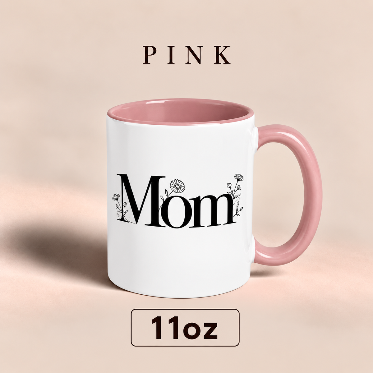 Personalized Mom Mug with Floral Design, Custom Mom Title Mug, Mother’s Day Gift for Mom