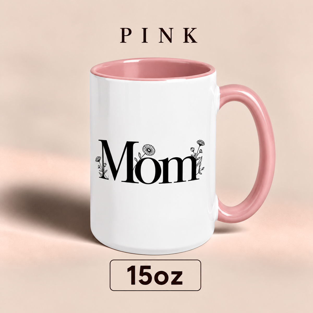 Personalized Mom Mug with Floral Design, Custom Mom Title Mug, Mother’s Day Gift for Mom