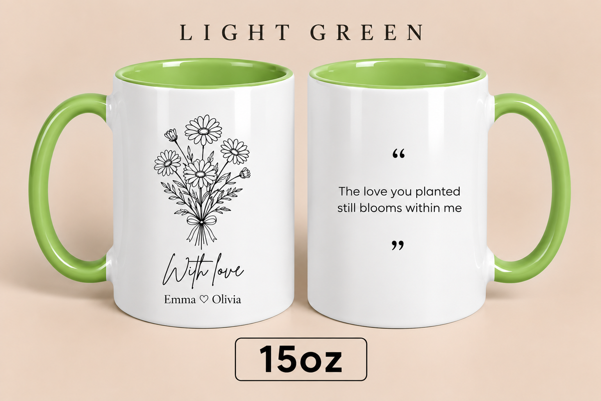 Personalized Mom Mug with Kids’ Names, Floral Mother’s Day Gift, Custom Gift for Mom