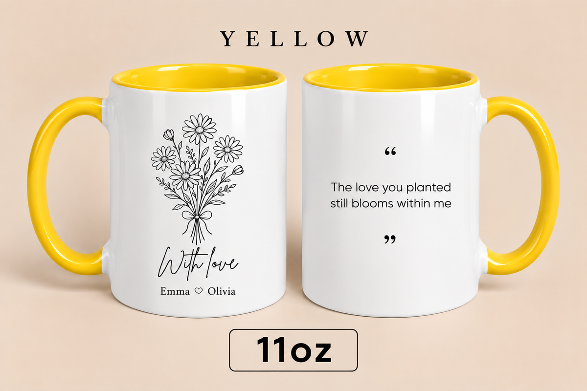Personalized Mom Mug with Kids’ Names, Floral Mother’s Day Gift, Custom Gift for Mom