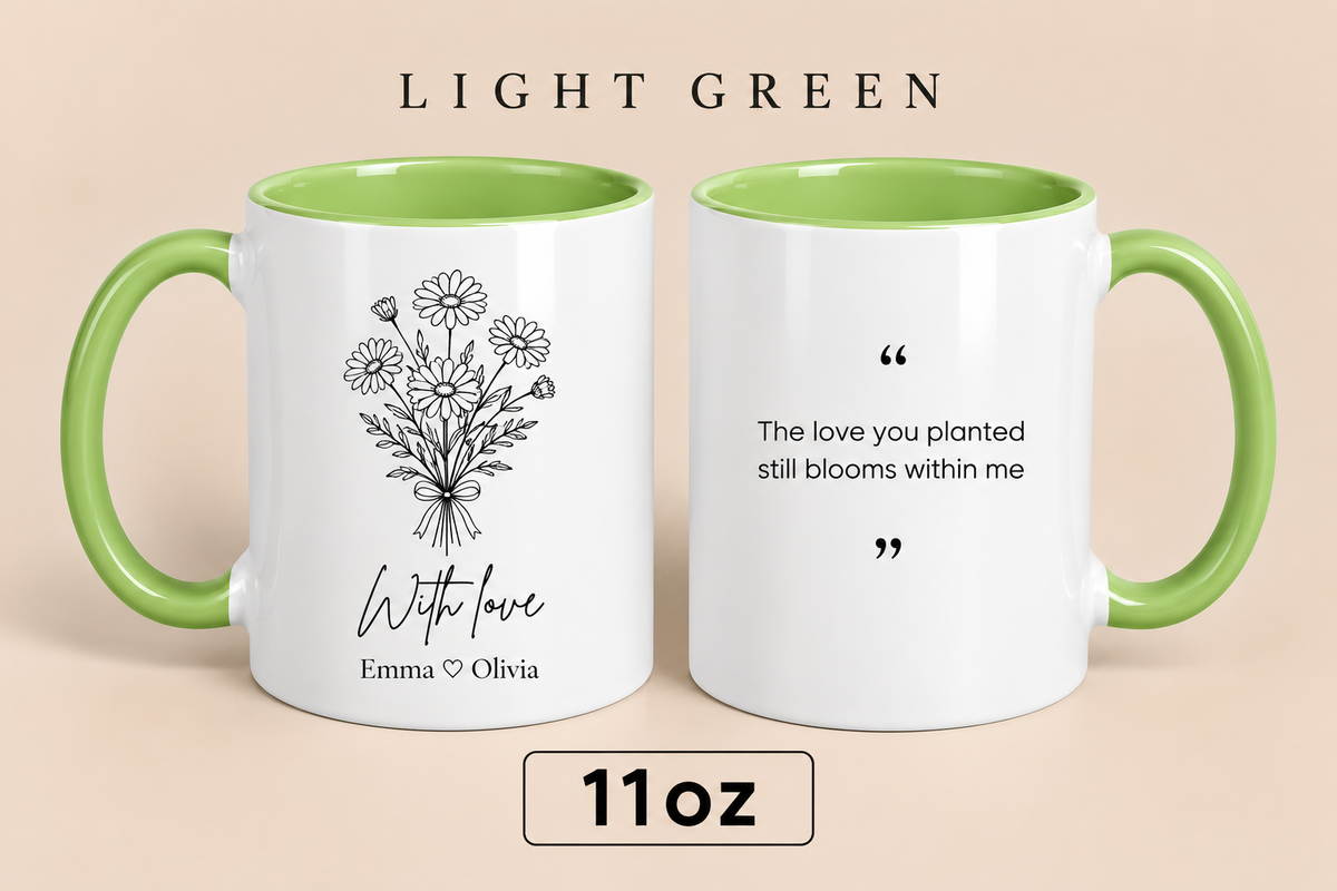 Personalized Mom Mug with Kids’ Names, Floral Mother’s Day Gift, Custom Gift for Mom