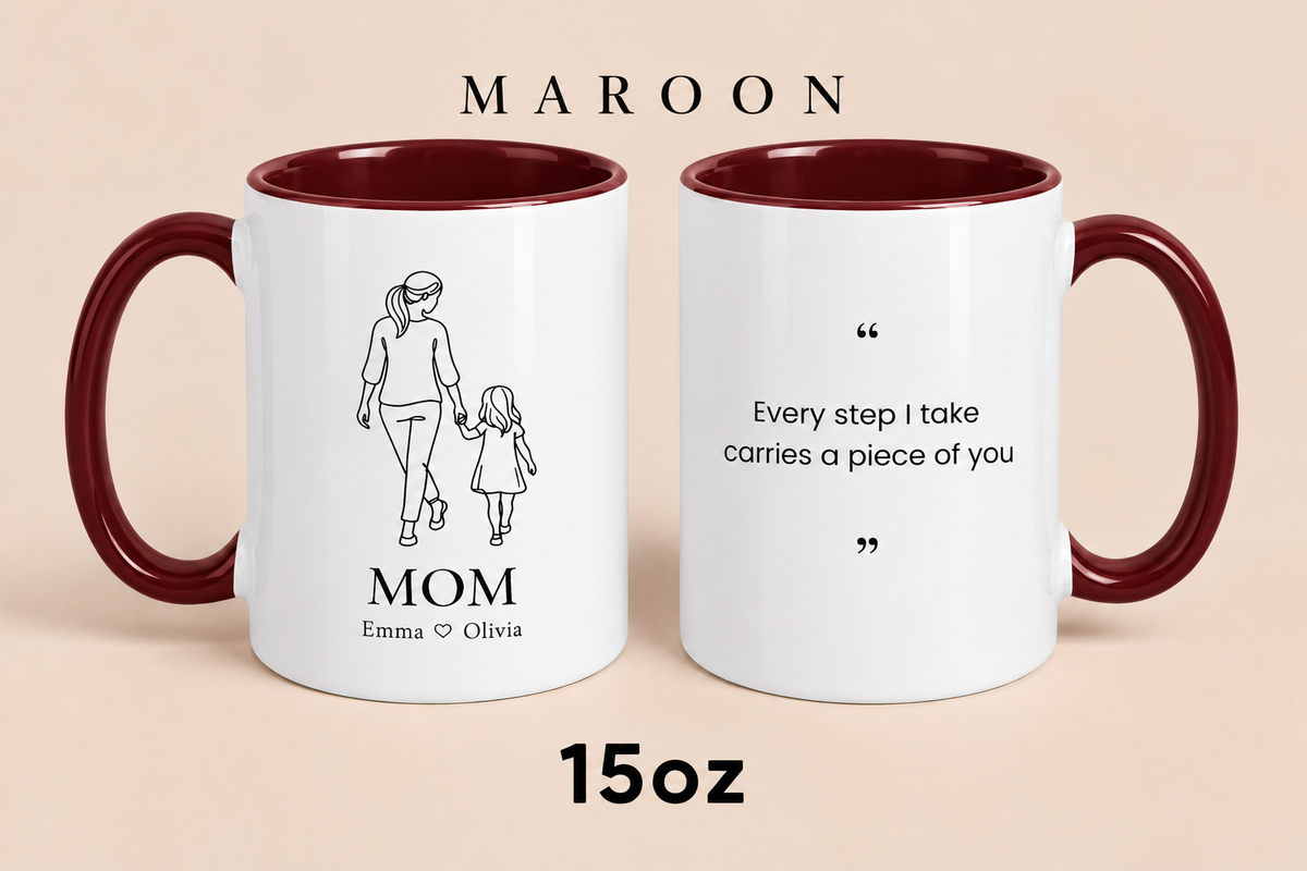 Personalized Mom and Daughter Mug with Names, Custom Mother Daughter Gift, Mother’s Day Gift for Mom