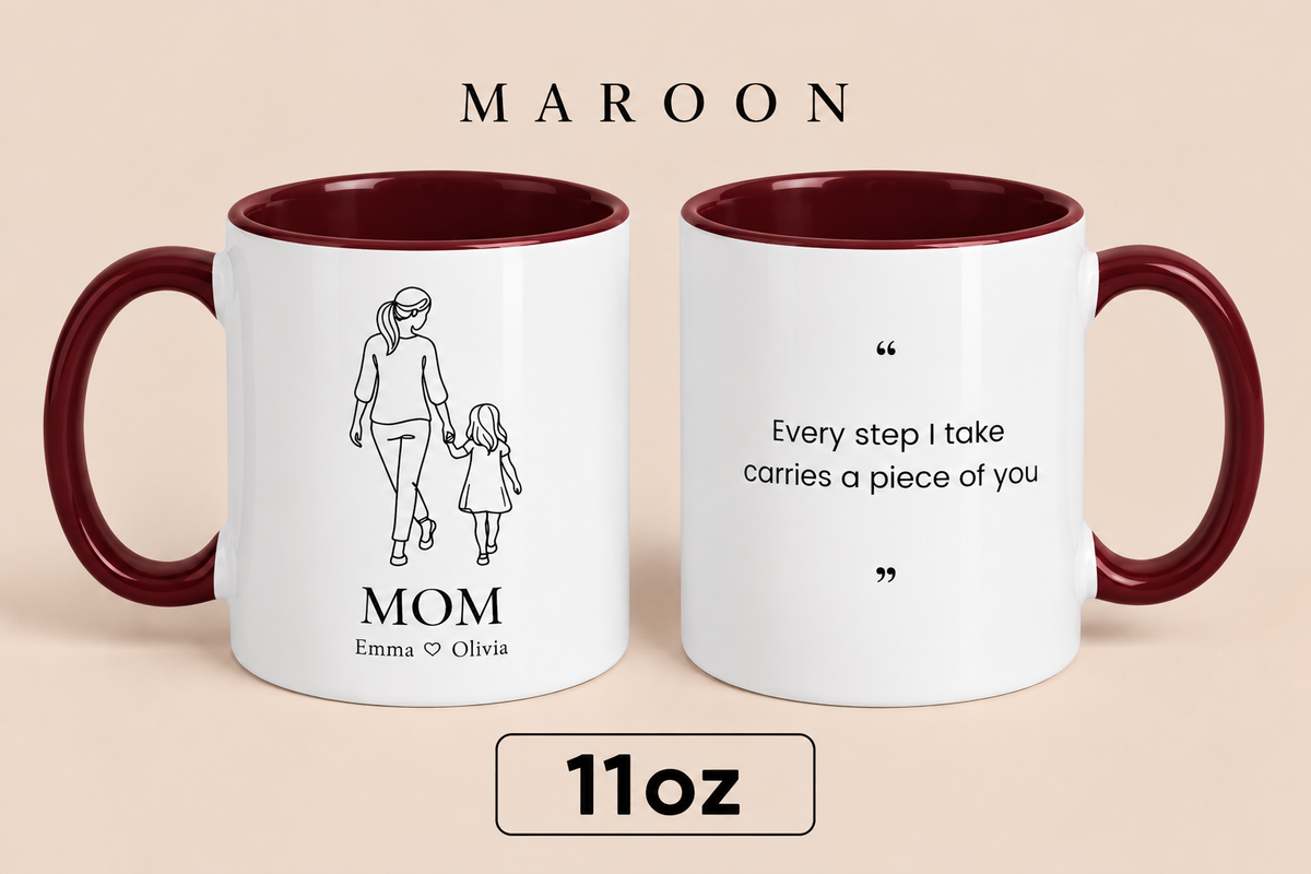 Personalized Mom and Daughter Mug with Names, Custom Mother Daughter Gift, Mother’s Day Gift for Mom