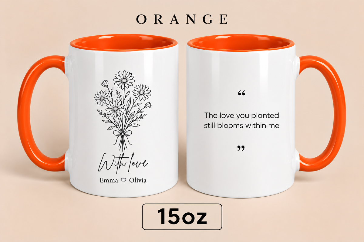 Personalized Mom Mug with Kids’ Names, Floral Mother’s Day Gift, Custom Gift for Mom