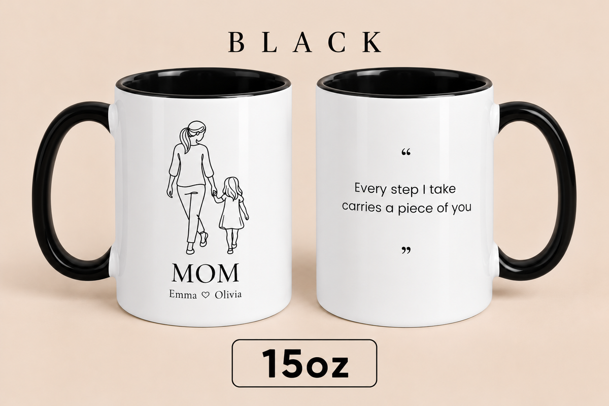 Personalized Mom and Daughter Mug with Names, Custom Mother Daughter Gift, Mother’s Day Gift for Mom