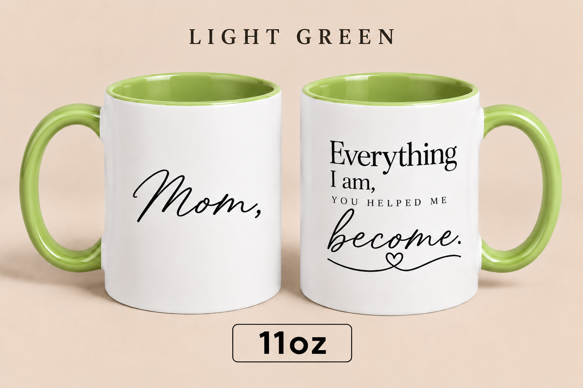 Personalized Mom Quote Mug, Everything I Am You Helped Me Become Mug, Mother’s Day Gift for Mom