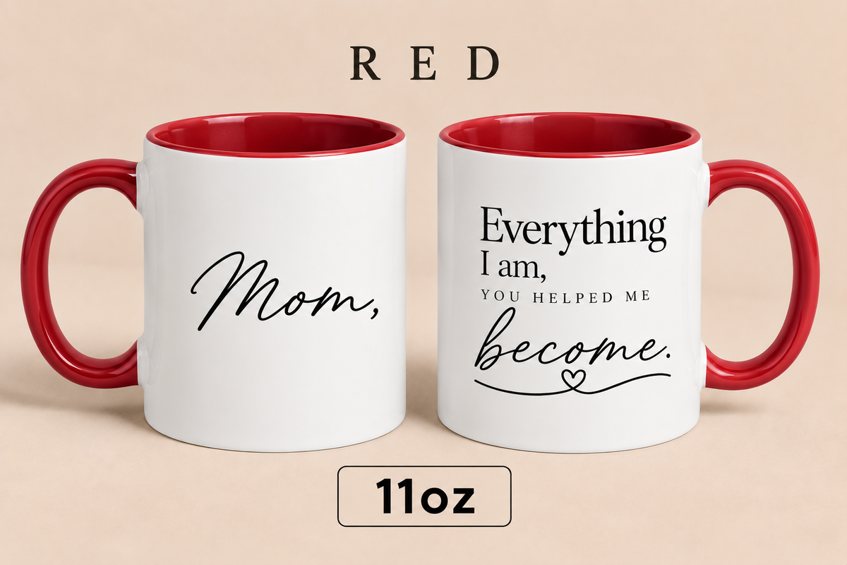 Personalized Mom Quote Mug, Everything I Am You Helped Me Become Mug, Mother’s Day Gift for Mom