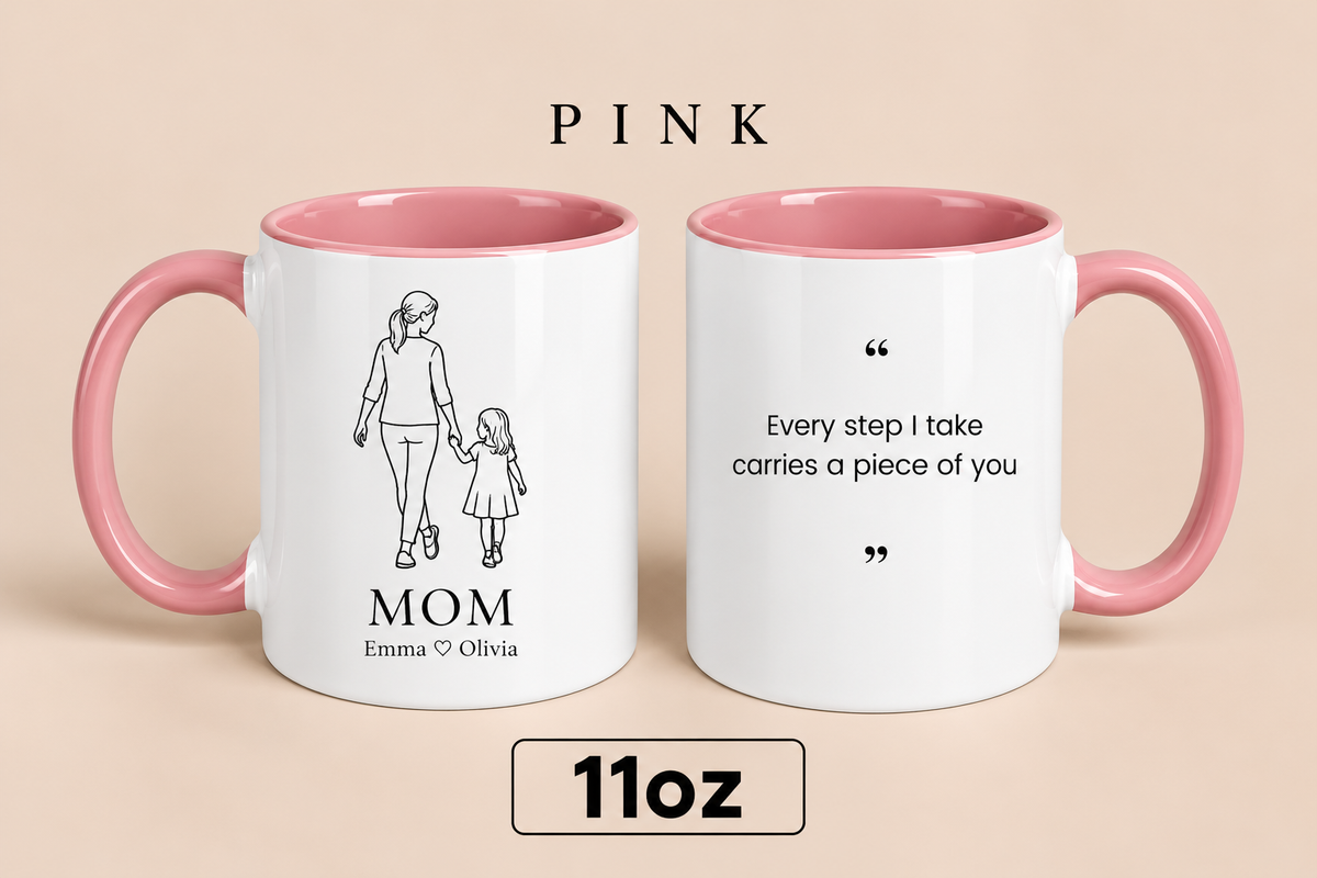 Personalized Mom and Daughter Mug with Names, Custom Mother Daughter Gift, Mother’s Day Gift for Mom