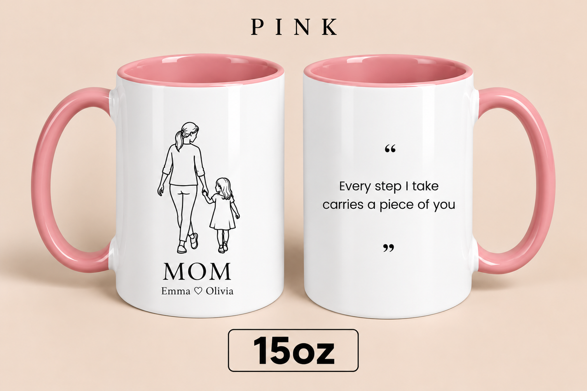 Personalized Mom and Daughter Mug with Names, Custom Mother Daughter Gift, Mother’s Day Gift for Mom